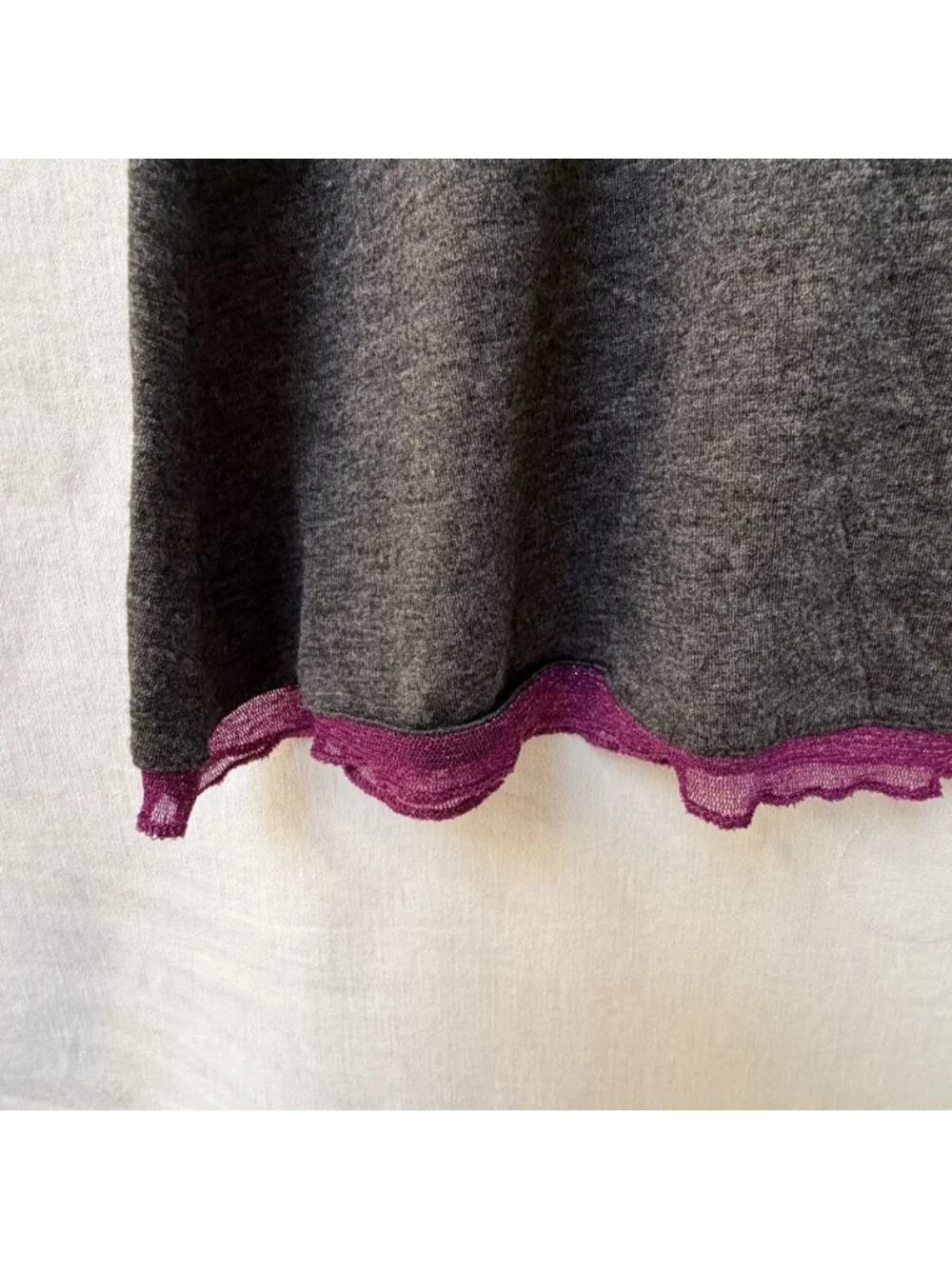 Natural Life Knit Dress Womens Medium Grey Purple Metallic Trim NEW Slip Y2K